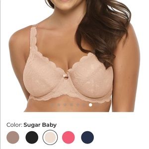 Felina peridot unlined lace plunge bra